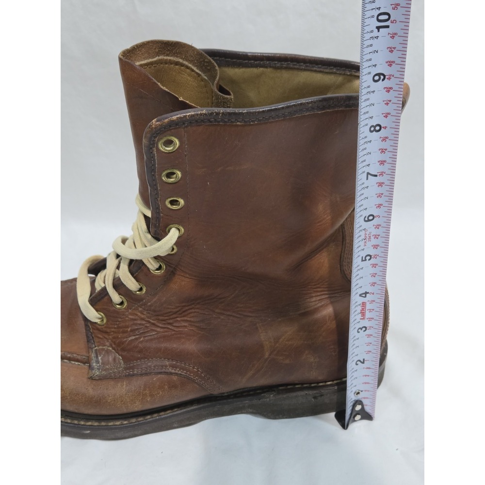 VTG Gold Bond Cushioned Work Boots 10 D Mens Brown Leather Moc Toe Oil Resistant - Picture 11 of 11